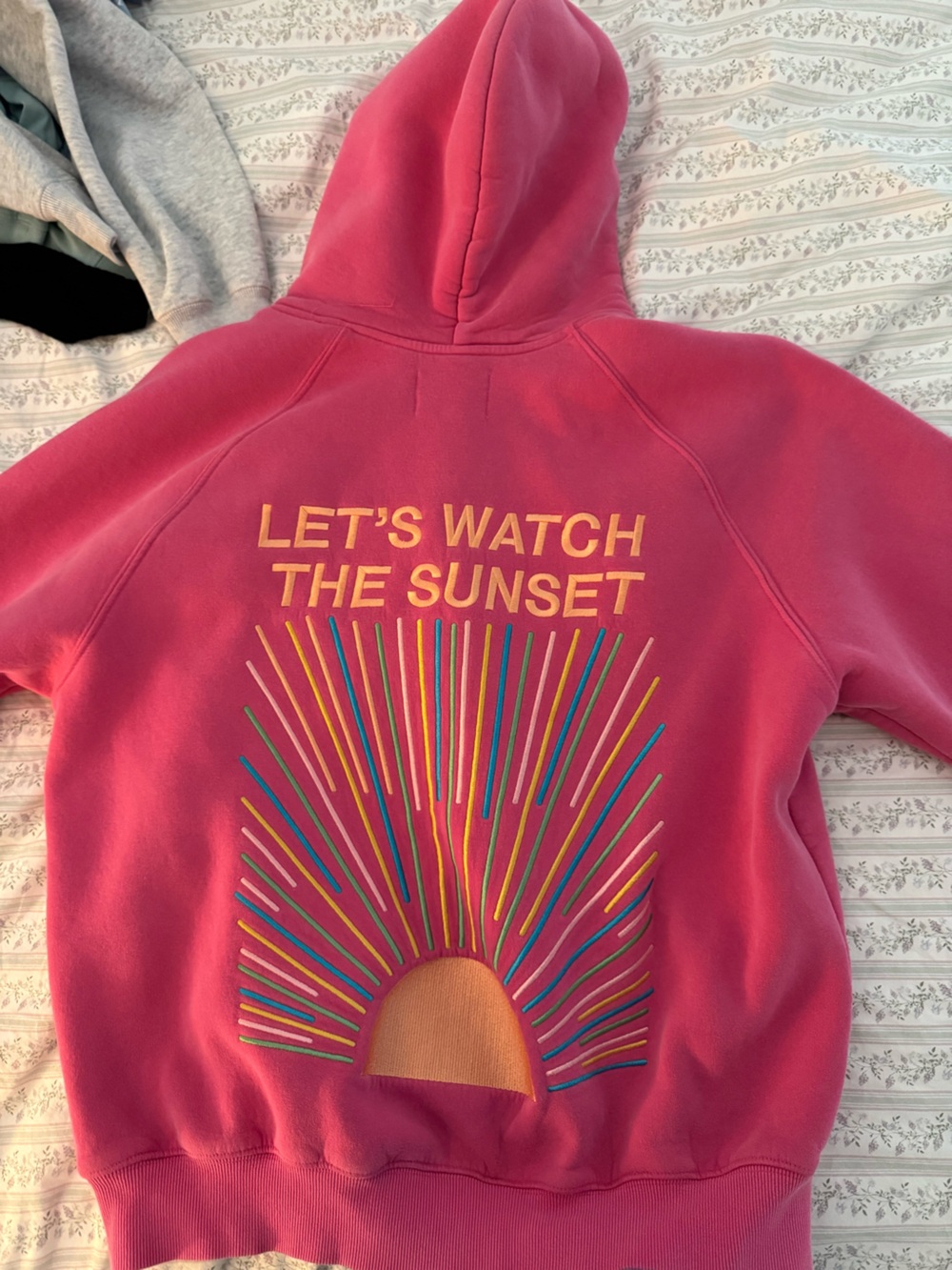 Sunset Graphic Hoodie in Bright Pink